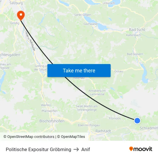 Politische Expositur Gröbming to Anif map