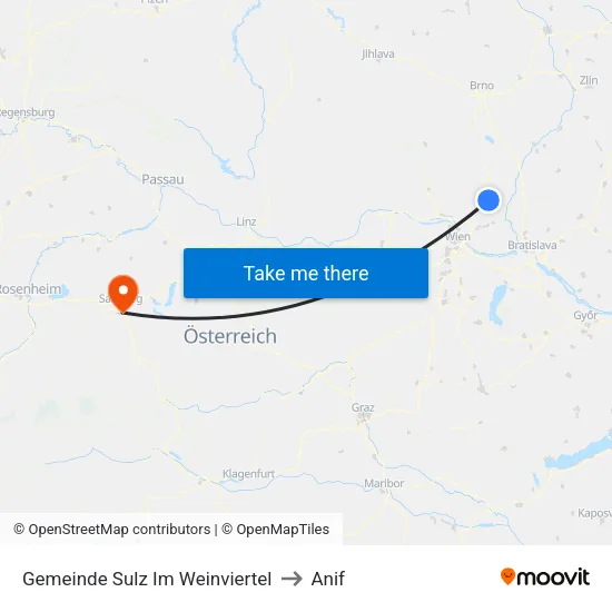 Gemeinde Sulz Im Weinviertel to Anif map