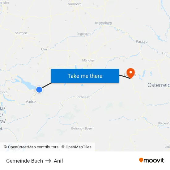 Gemeinde Buch to Anif map
