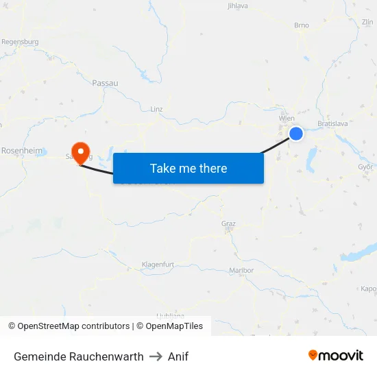 Gemeinde Rauchenwarth to Anif map