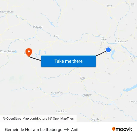 Gemeinde Hof am Leithaberge to Anif map
