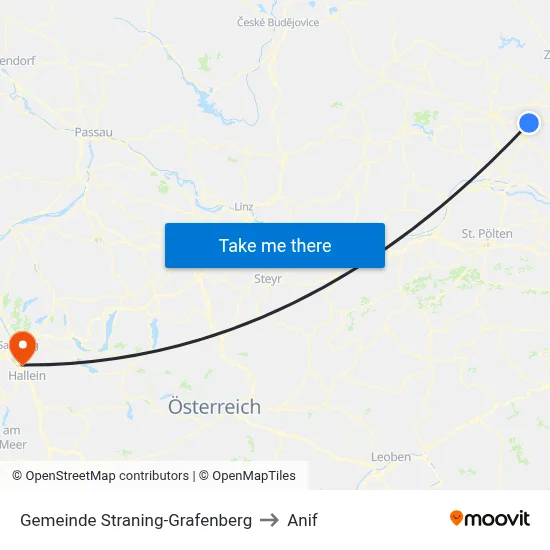 Gemeinde Straning-Grafenberg to Anif map