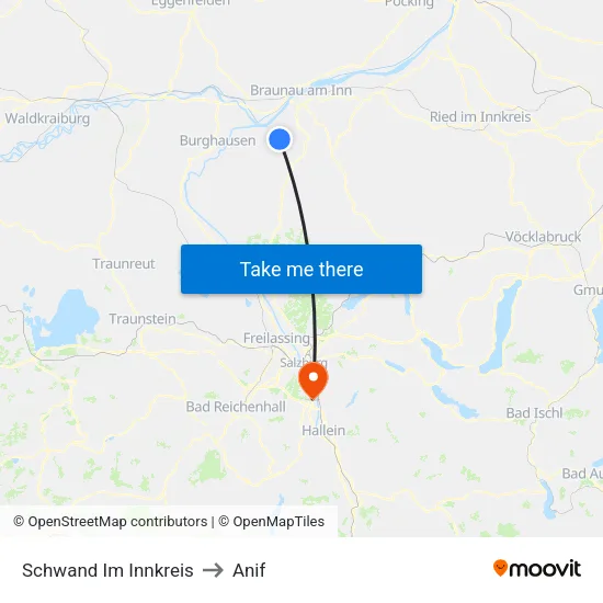 Schwand Im Innkreis to Anif map