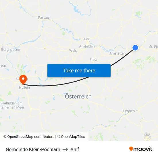 Gemeinde Klein-Pöchlarn to Anif map