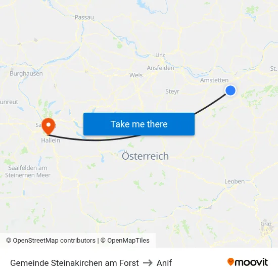 Gemeinde Steinakirchen am Forst to Anif map