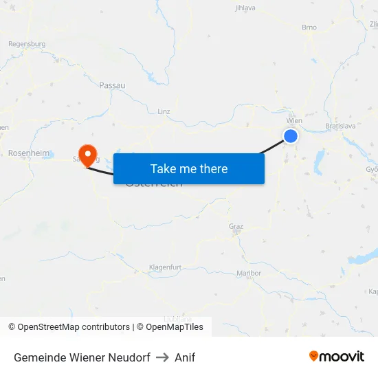 Gemeinde Wiener Neudorf to Anif map