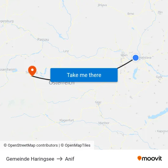 Gemeinde Haringsee to Anif map