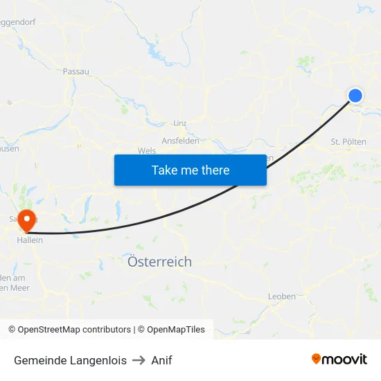 Gemeinde Langenlois to Anif map