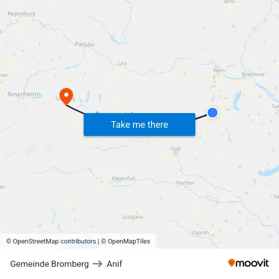 Gemeinde Bromberg to Anif map