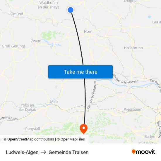 Ludweis-Aigen to Gemeinde Traisen map