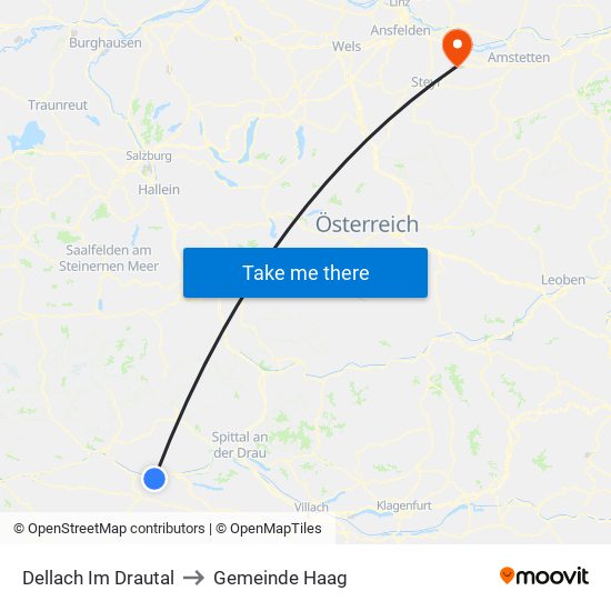 Dellach Im Drautal to Gemeinde Haag map