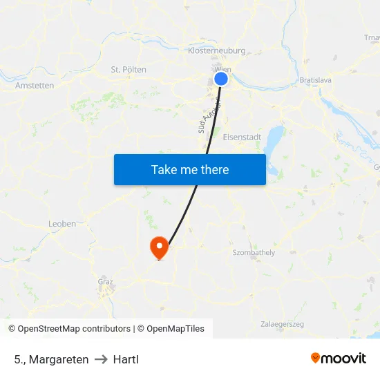 5., Margareten to Hartl map