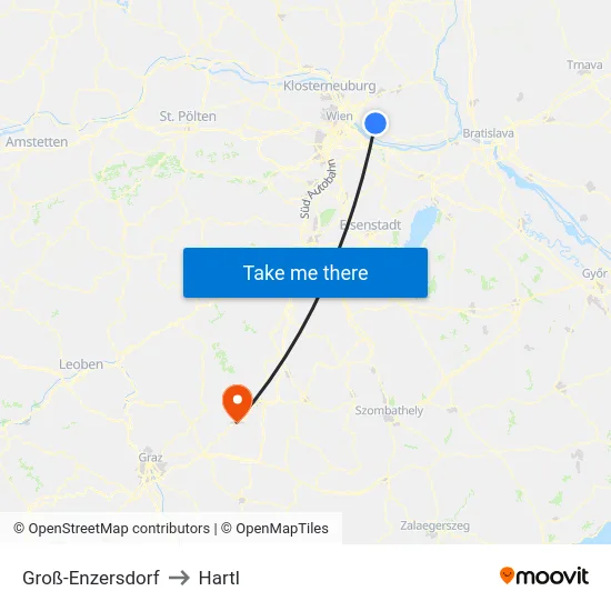 Groß-Enzersdorf to Hartl map