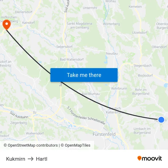 Kukmirn to Hartl map