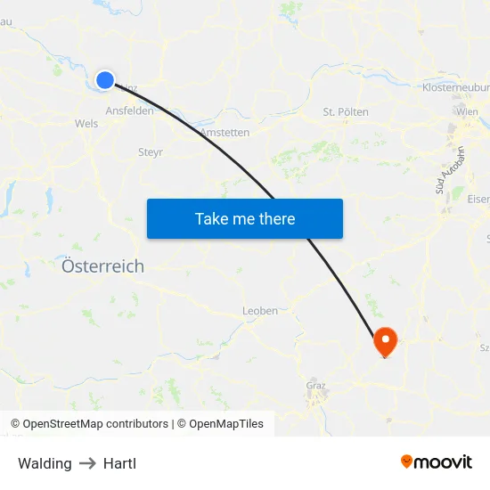 Walding to Hartl map