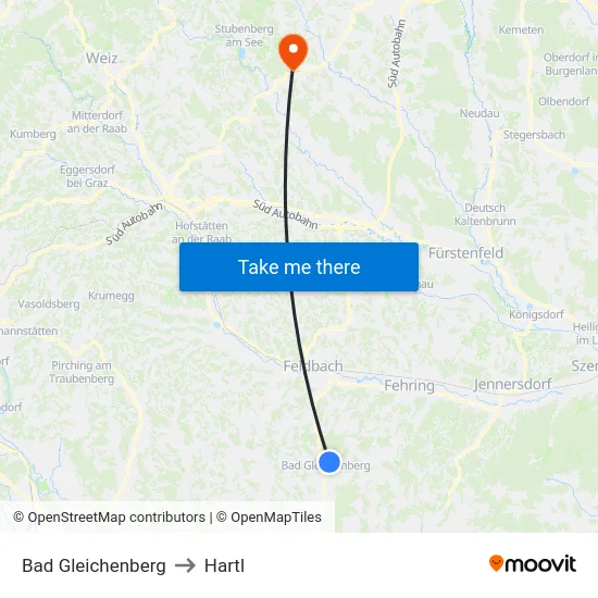 Bad Gleichenberg to Hartl map