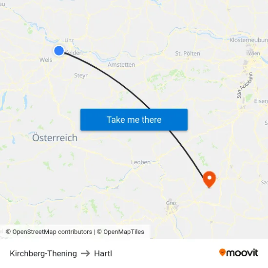 Kirchberg-Thening to Hartl map