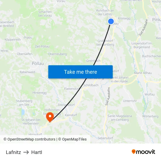 Lafnitz to Hartl map