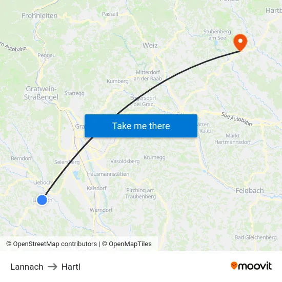 Lannach to Hartl map