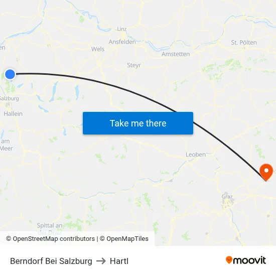 Berndorf Bei Salzburg to Hartl map