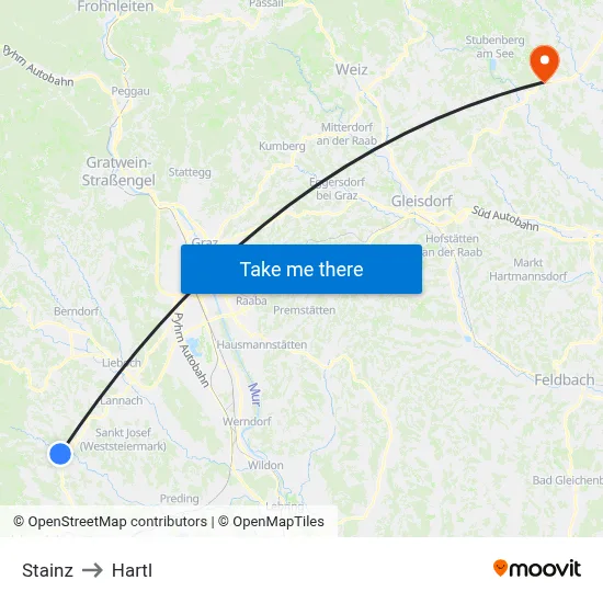 Stainz to Hartl map