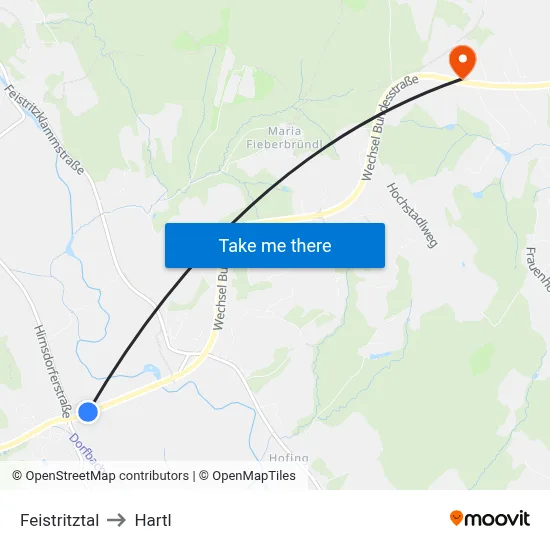 Feistritztal to Hartl map