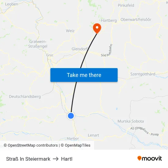 Straß In Steiermark to Hartl map