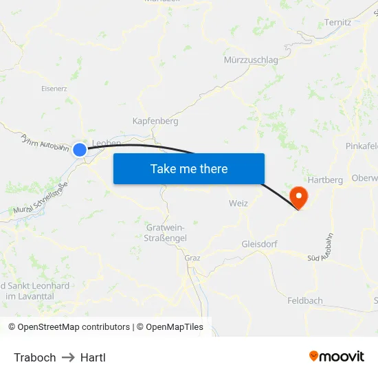 Traboch to Hartl map
