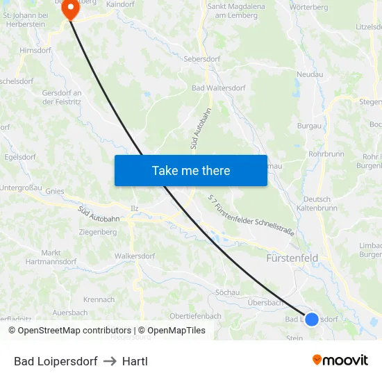 Bad Loipersdorf to Hartl map