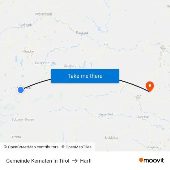 Gemeinde Kematen In Tirol to Hartl map