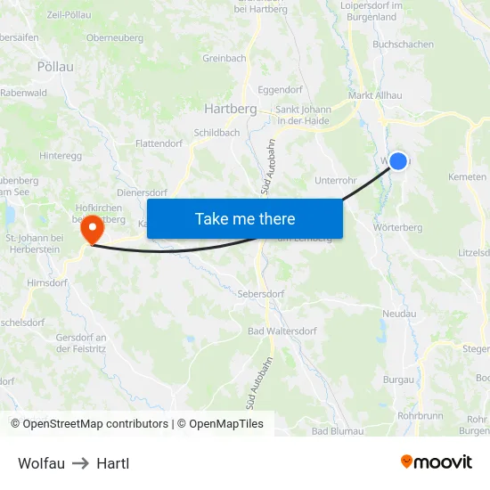 Wolfau to Hartl map