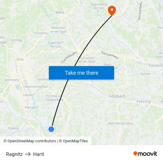 Ragnitz to Hartl map