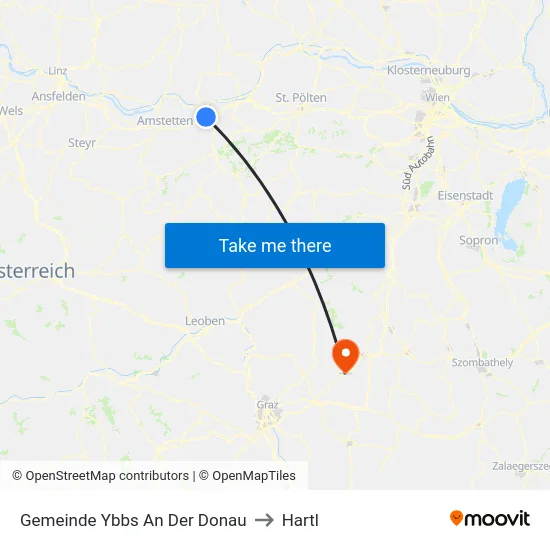 Gemeinde Ybbs An Der Donau to Hartl map