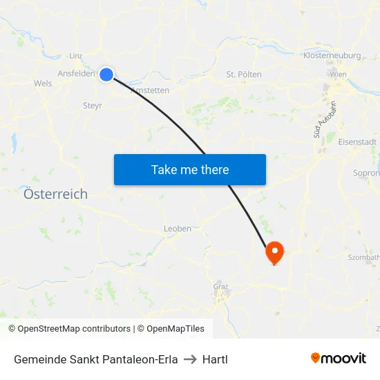 Gemeinde Sankt Pantaleon-Erla to Hartl map