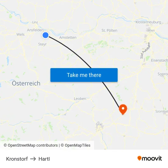 Kronstorf to Hartl map