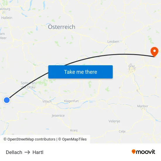 Dellach to Hartl map