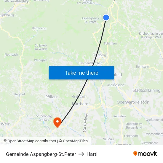 Gemeinde Aspangberg-St.Peter to Hartl map