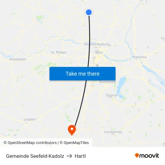 Gemeinde Seefeld-Kadolz to Hartl map