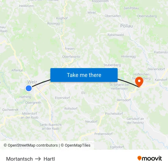 Mortantsch to Hartl map