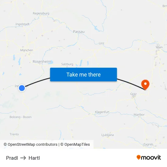 Pradl to Hartl map