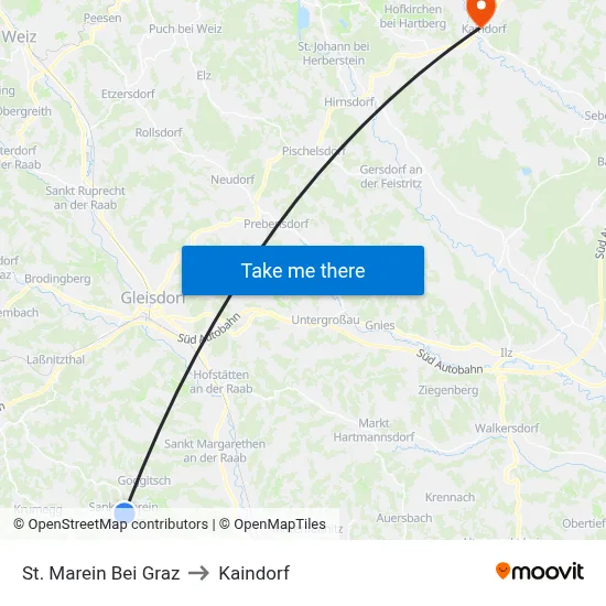 St. Marein Bei Graz to Kaindorf map