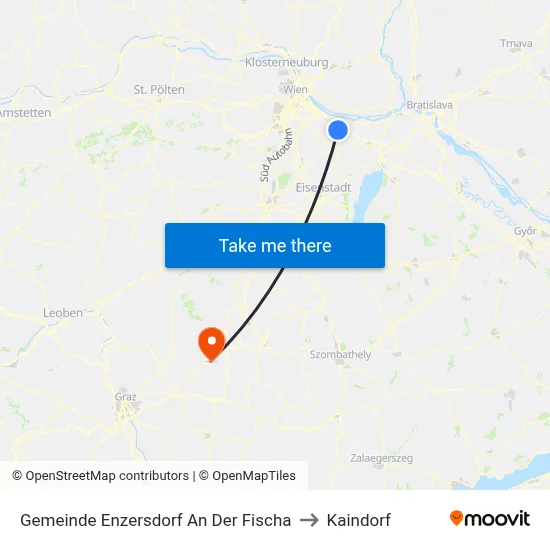 Gemeinde Enzersdorf An Der Fischa to Kaindorf map