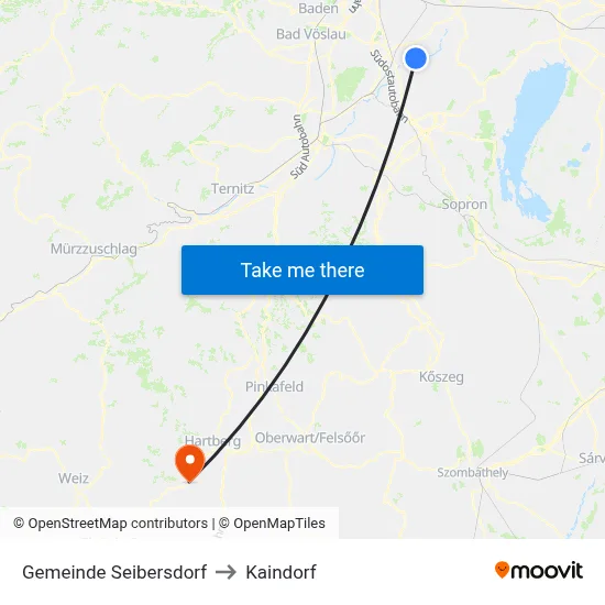 Gemeinde Seibersdorf to Kaindorf map