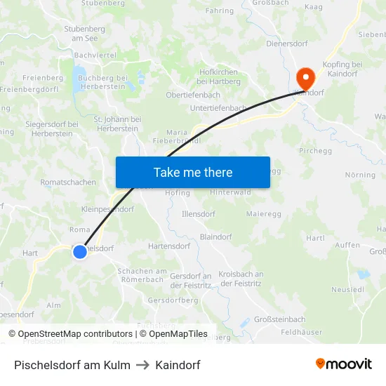 Pischelsdorf am Kulm to Kaindorf map
