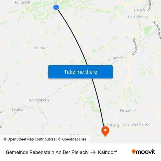 Gemeinde Rabenstein An Der Pielach to Kaindorf map