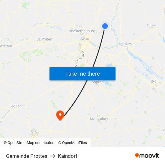 Gemeinde Prottes to Kaindorf map