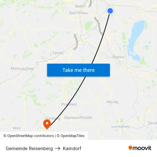 Gemeinde Reisenberg to Kaindorf map