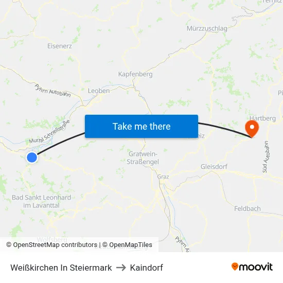 Weißkirchen In Steiermark to Kaindorf map