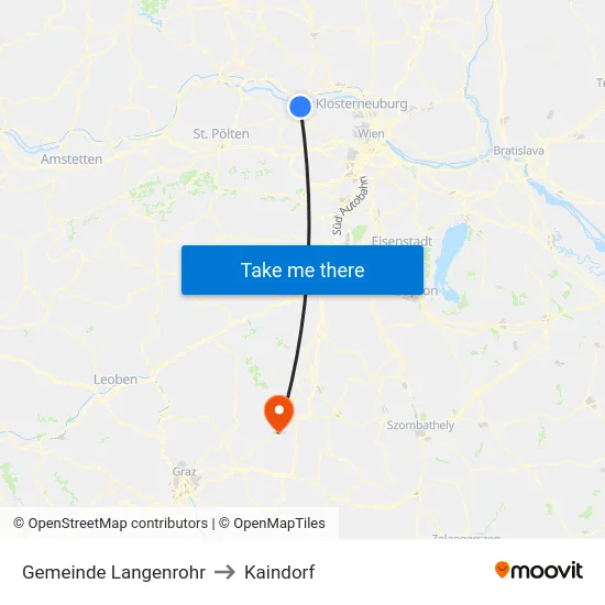 Gemeinde Langenrohr to Kaindorf map