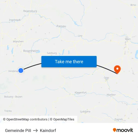 Gemeinde Pill to Kaindorf map